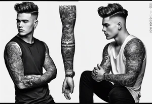 Create a tattoo featuring 'Hudson Sugden' on the left and right forearms. tattoo idea