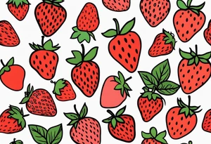 Individual Strawberry tattoo idea