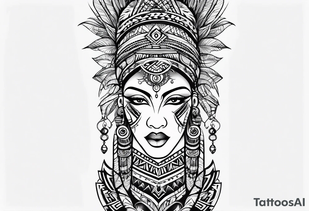 African tribal forearm tattoo idea