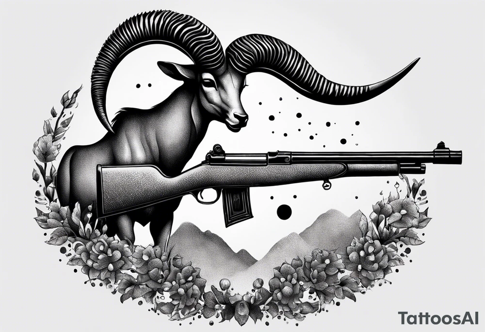 capricorn with a shotgun tattoo idea