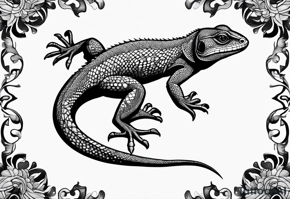 a lizard with a dark shadow following tattoo idea