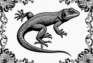 a lizard with a dark shadow following tattoo idea