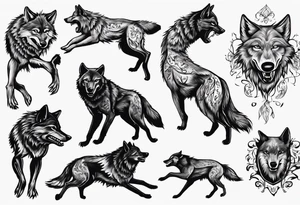 wolves dancing salsa tattoo idea