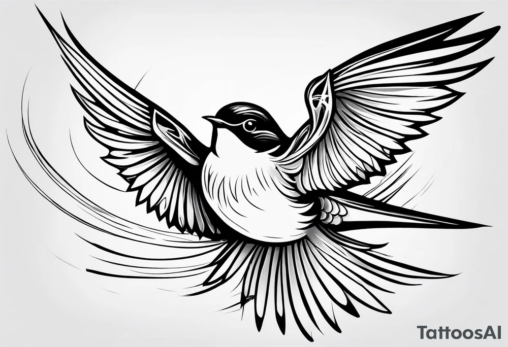 swallow simple and classic tattoo idea