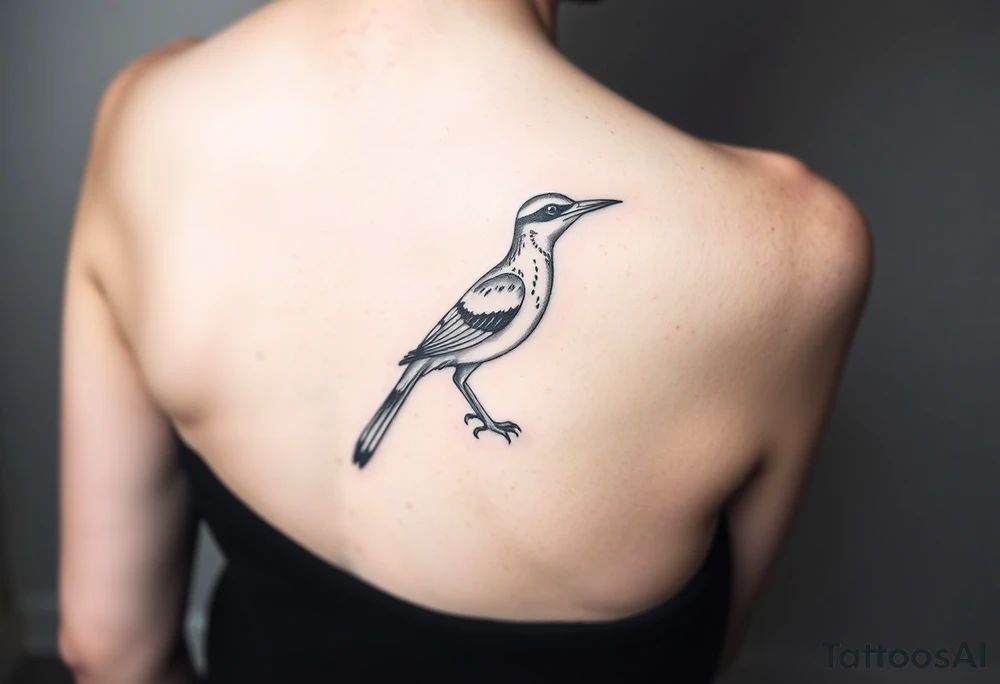 road runner bird, for placement on the upper thigh tattoo idea
