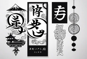 Chinese lettering next to a Japanese  charm tattoo idea
