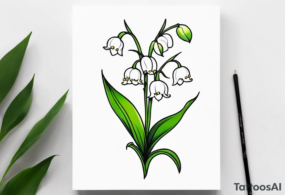 Neo traditional lily of the valley tattoo idea