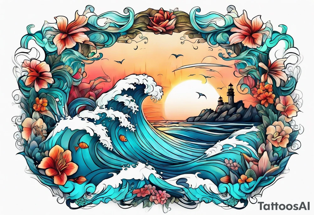 rough ocean tattoo idea