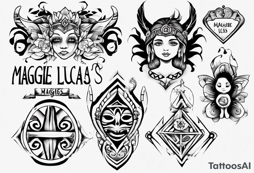 My children's names Maggie and Lucas tattoo idea