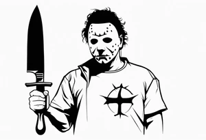 michael myers with a knife tattoo idea