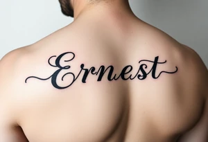 Romantic inner arm tattoo of husband name Ernest tattoo idea