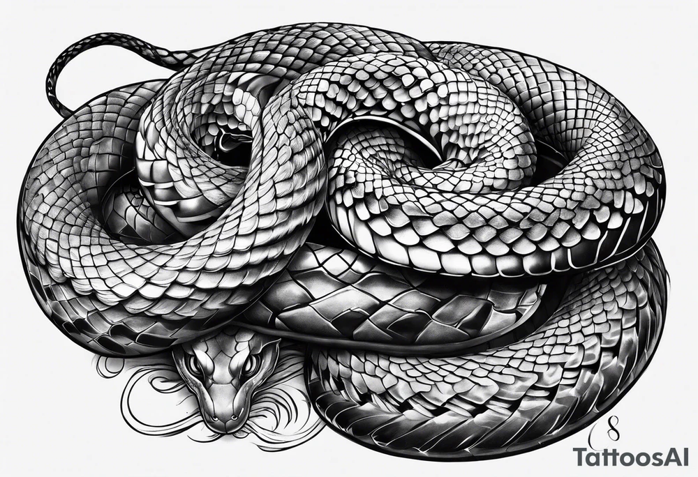 snake wrapped around the fourarm tattoo idea