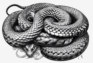 snake wrapped around the fourarm tattoo idea