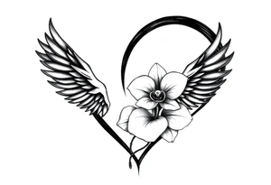 infinity loop with wings inside and an orchid tattoo idea