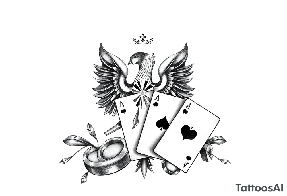 Poland symbol and poker cards Add casino money to it. tattoo idea