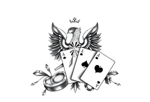 Poland symbol and poker cards Add casino money to it. tattoo idea