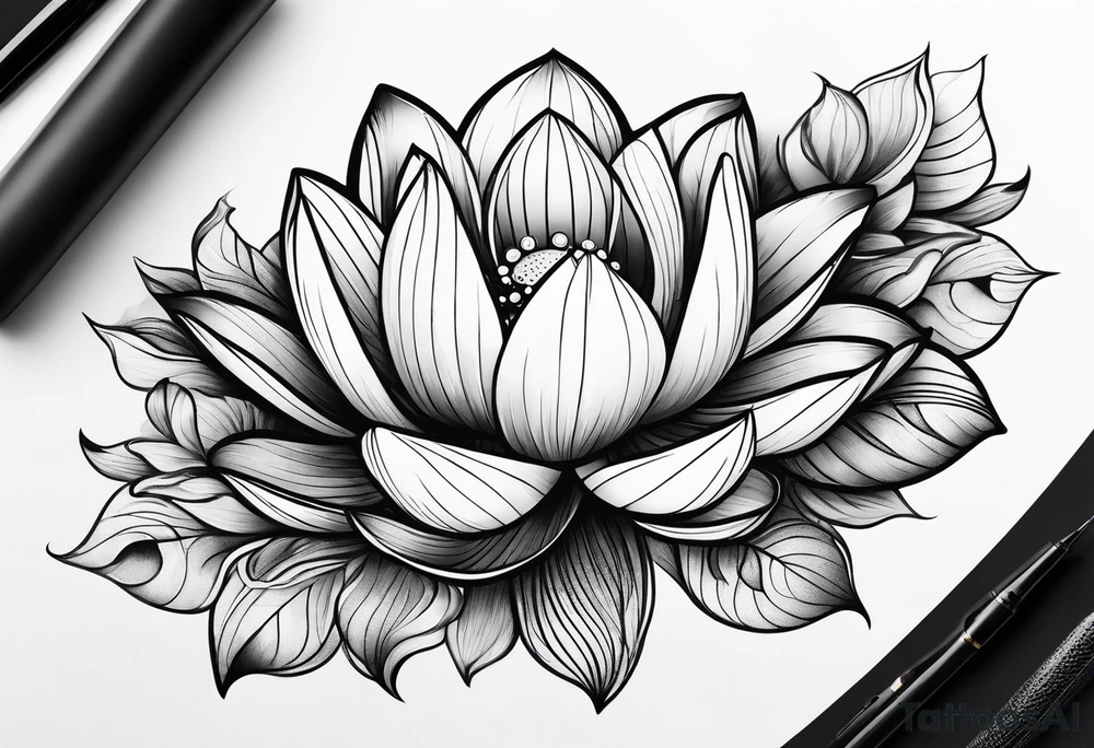 lotus flower  masculine design tattoo idea