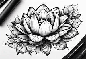 lotus flower  masculine design tattoo idea