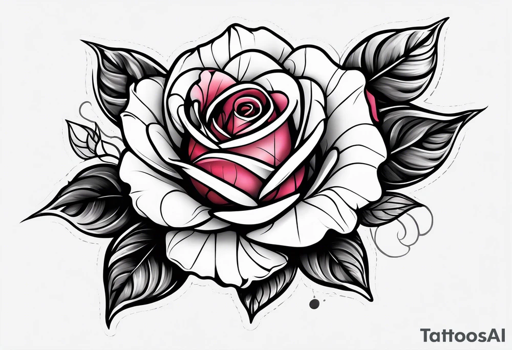Romantic rose tattoo idea
