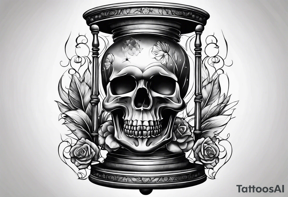 Hour glass and skull tattoo idea
