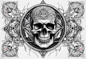 Skull sacred geometry tattoo idea