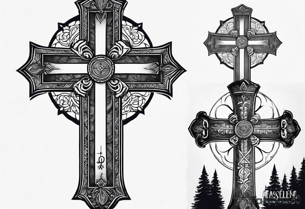 Cross with some wording to it I want in my forearm tattoo idea