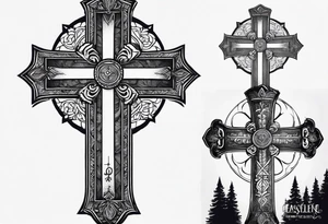 Cross with some wording to it I want in my forearm tattoo idea