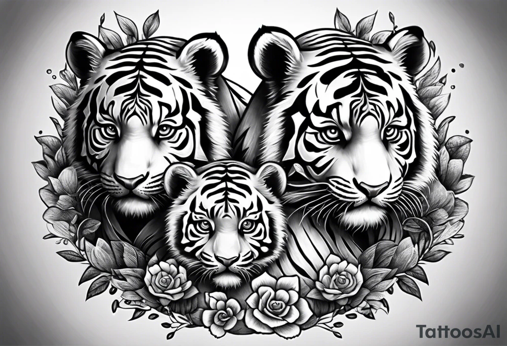 Baby tiger and baby panda hanging out tattoo idea