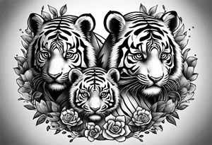 Baby tiger and baby panda hanging out tattoo idea