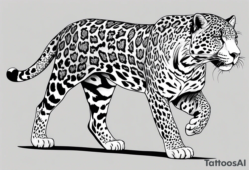 Side view of Jaguar tattoo idea