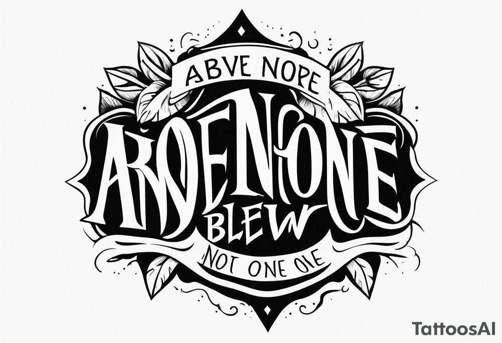 Above none below no one tattoo idea