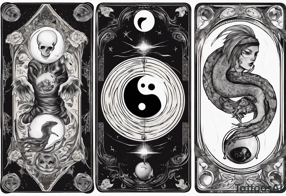 Ying yang death tarot card tattoo idea