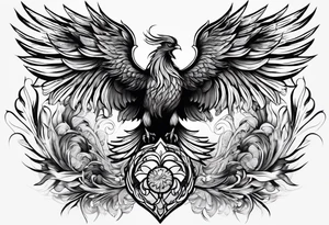 A Phoenix that's transforming from the ashes as it's being stung by a scorpion tattoo idea