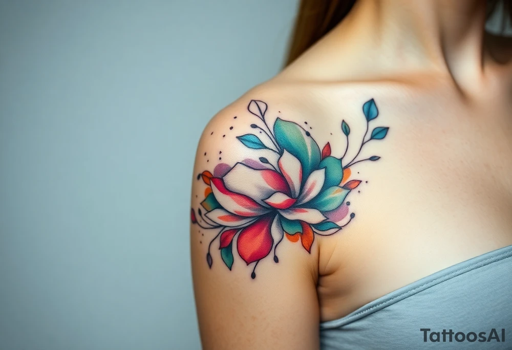 A tatuagem deve expressar força, liberdade e conexão com a multiplicidade da vida, incorporando elementos abstratos e fluidos, com linhas que sugiram movimento e transformação contínua. Evite clichês e busque um design original e significativo. Utilize técnicas de miimalismo, pontilhismo e aquarela. tattoo idea