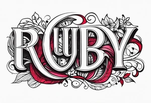 Generate a pretty tattoo with the name of: Ruby tattoo idea