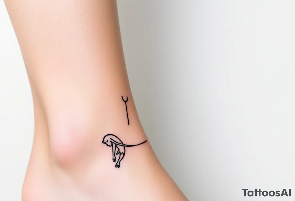 Simple Mermaid with elbow crutches tattoo idea