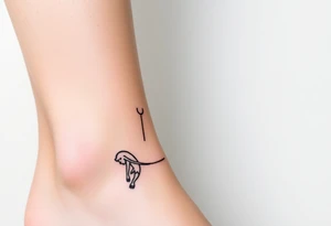 Simple Mermaid with elbow crutches tattoo idea