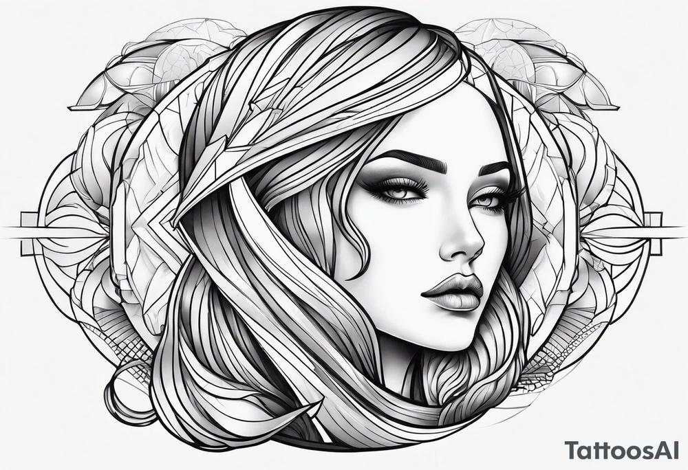 Futuristic design for Virgo tattoo idea