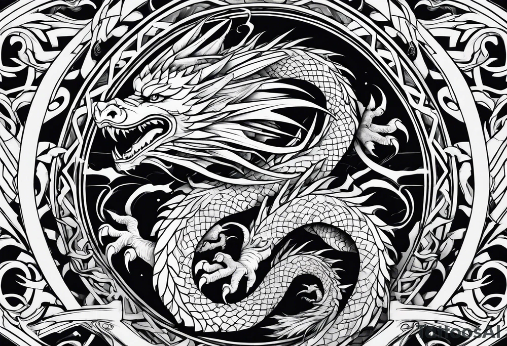 roaring dragons tattoo idea