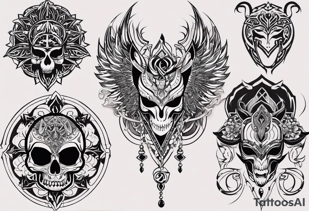kali ma, alien goddess, valkrye, aries, cosmic pirate, divine feminine, zenza resonance, pachamama, lotus azul, blank panther, eagle, skull, 5D, nueva gaya, dna 12, left side chest tatoo tattoo idea
