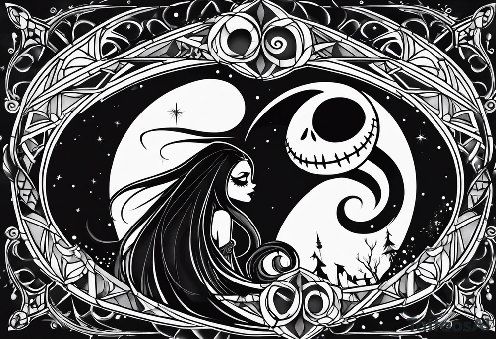 Nightmare before Christmas jack and sally tattoo idea