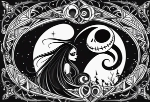 Nightmare before Christmas jack and sally tattoo idea