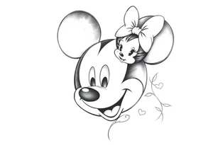 Mickey Mouse with Amelia on top tattoo idea