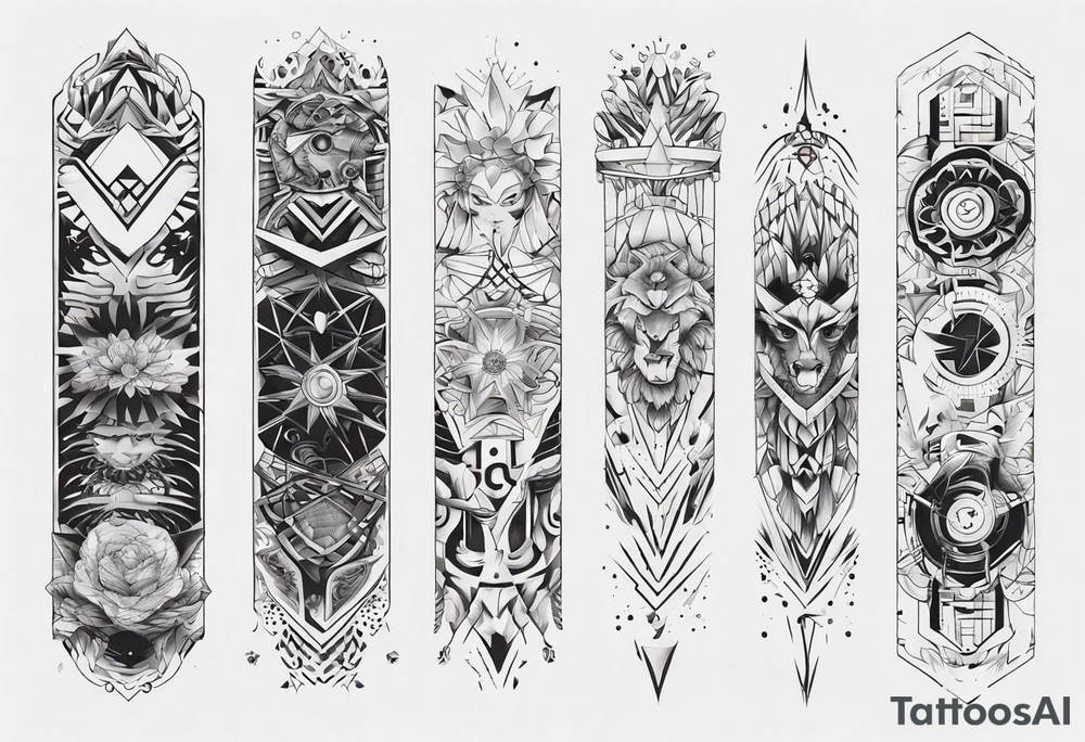 Arm sleeve covering tattoo idea