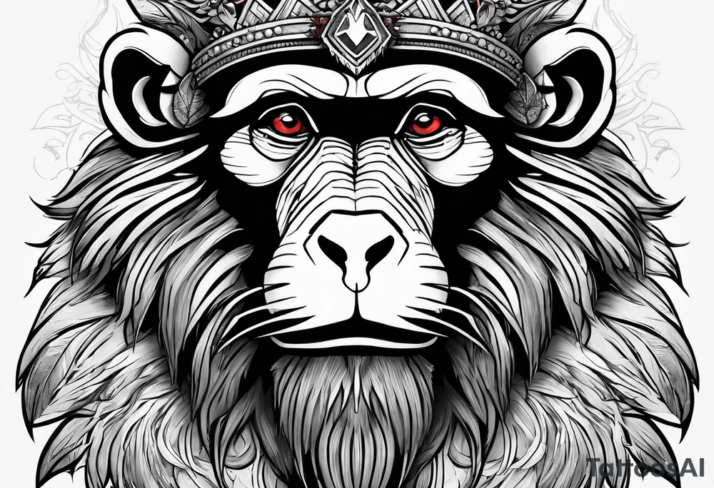 New school baboon with dagger tattoo idea