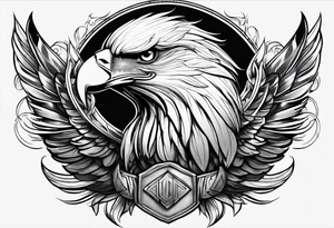 Realistic black and white eagle chest tattoo tattoo idea