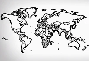 globe map blowing up in one corner tattoo idea