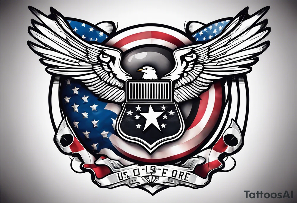 American flag and U.S. Air Force tattoo idea