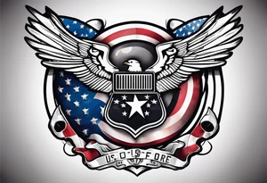 American flag and U.S. Air Force tattoo idea