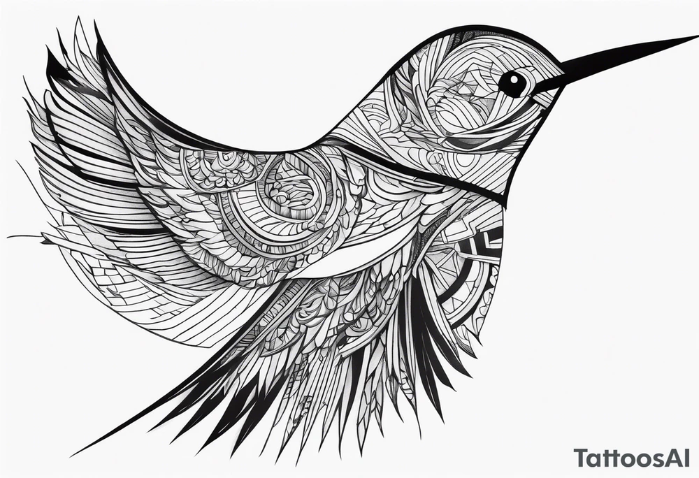 Abstract Bird in Flight tattoo idea